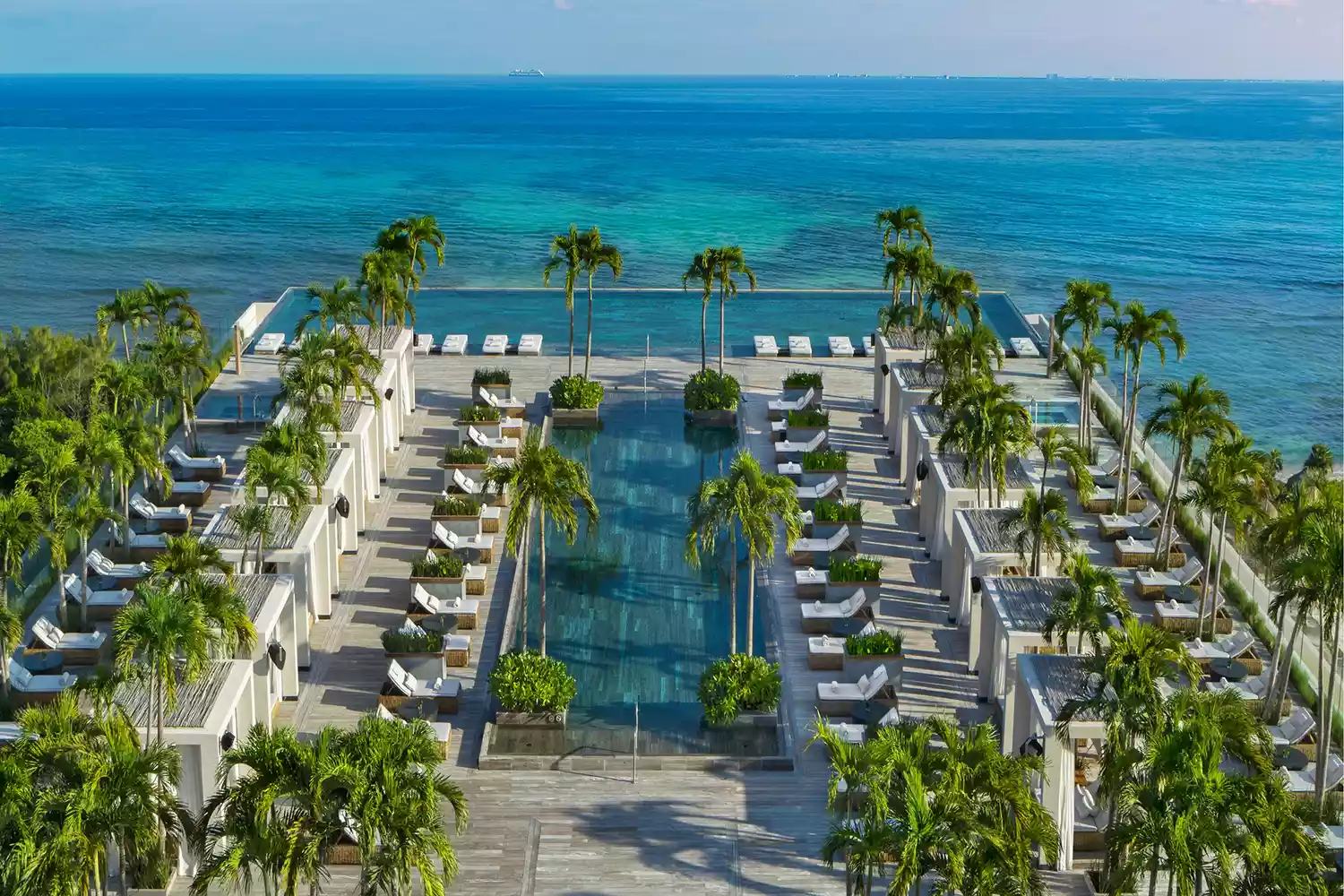 Aerial view of the rooftop pool at Impression Moxché by Secrets in Playa del Carmen.