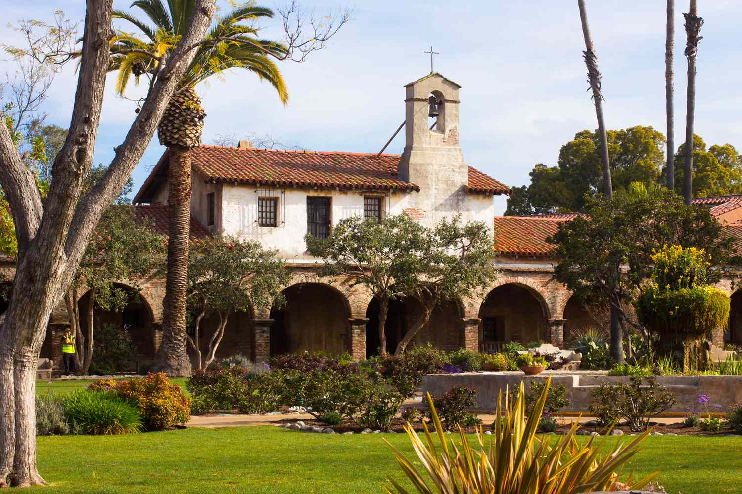 The iconic stone structures and colonial design of Mission San Juan Capistrano.
