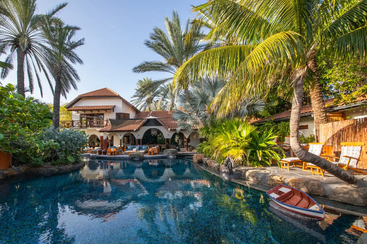 The private Master Villa and outdoor swimming pool at Baoase Luxury Resort, Curaçao.